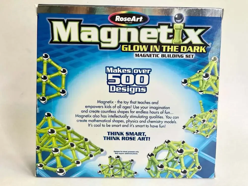 RoseArt Magnetix Glow In The Dark Magnetic Building Set 70 Pieces